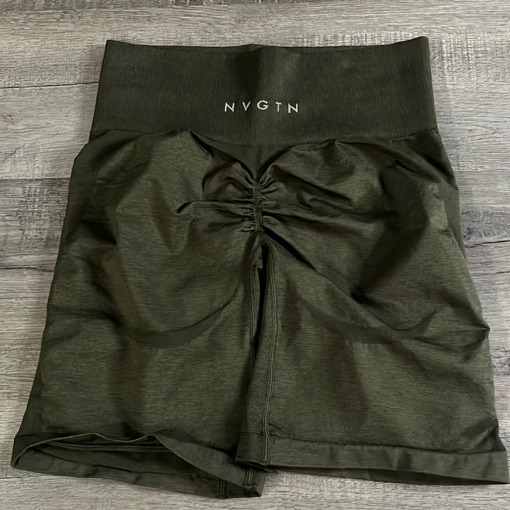 NVGTN olive green seamless contour shorts